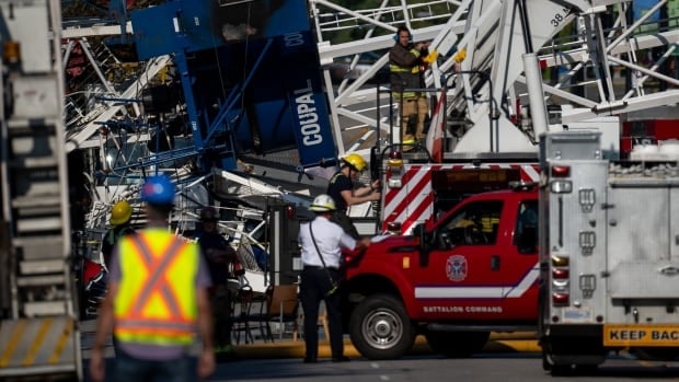 Residents out of homes after huge Vancouver fire, crane collapse