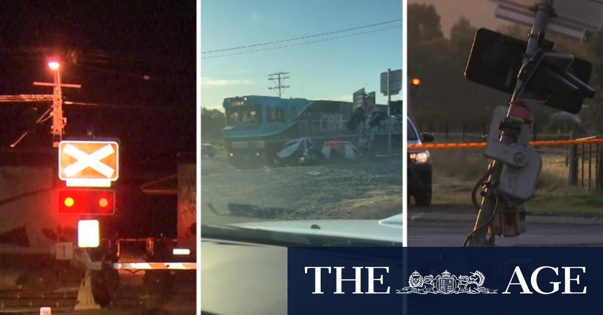 Two men survive after train hits car at crossing