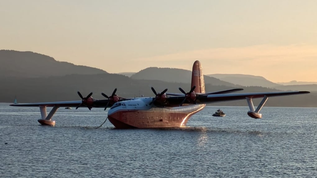 Video shows iconic Martin Mars water bomber on final flight