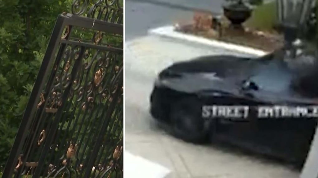 Video shows suspects ramming gate at Bridle Path home in broad daylight, stealing Bentley