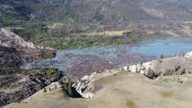 Water spills over B.C. landslide damming Chilcotin River