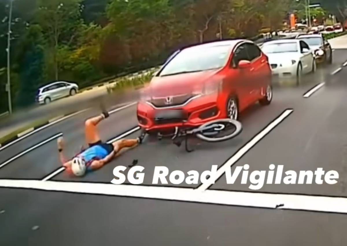 Who is in the wrong? Video of car knocking down cyclist along AYE sparks debate