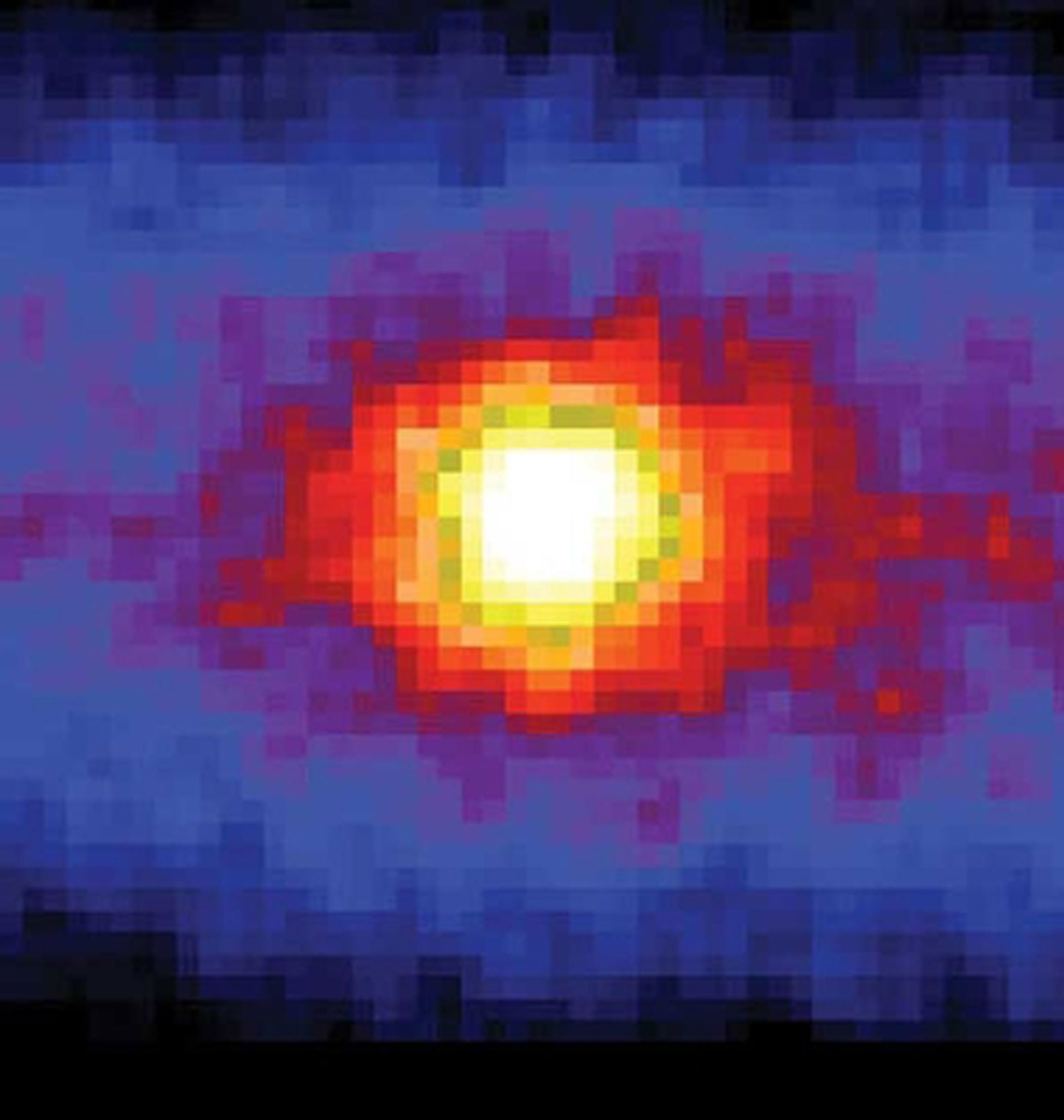 A picture of the sun, taken with a neutrino detector, at night through the Earth