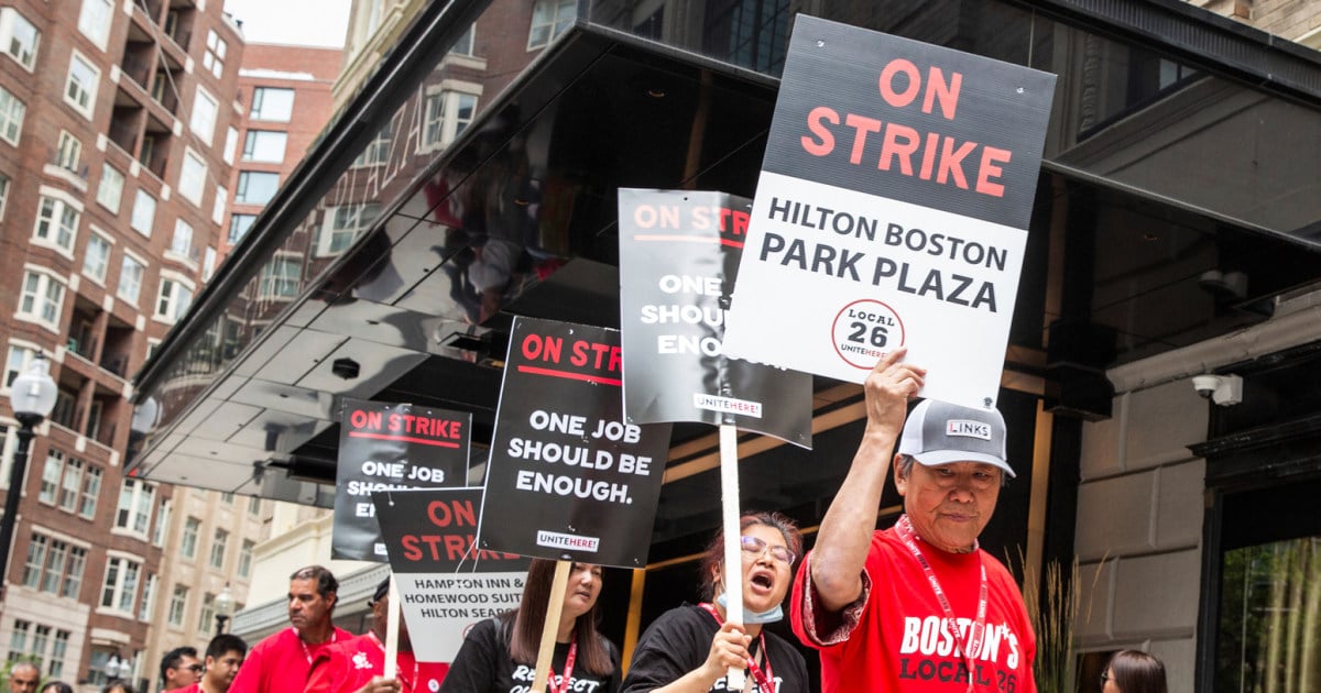 Thousands of hotel workers continue nationwide strike on Labor Day, demanding higher pay