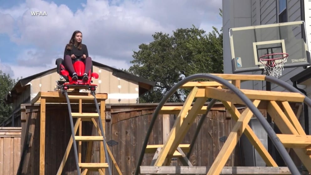 WATCH: North Texas dad builds roller coaster for his kids