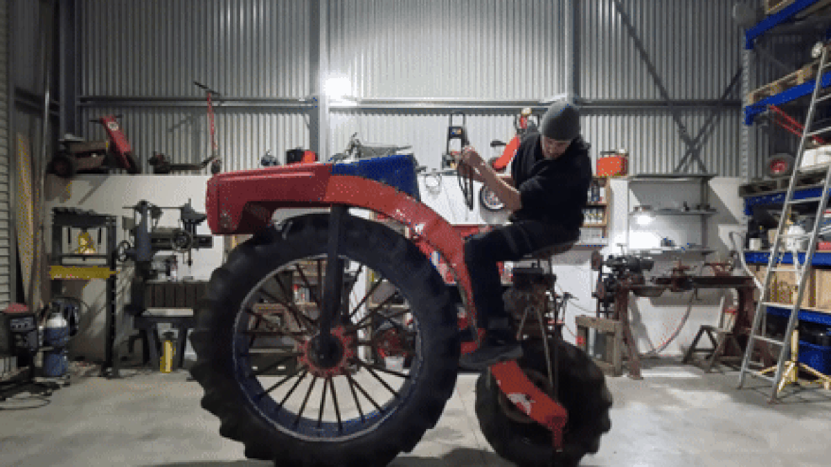 Penny Farthing Made From Tractor Parts Is A Go-Anywhere Beast That Won't Go Anywhere Quickly