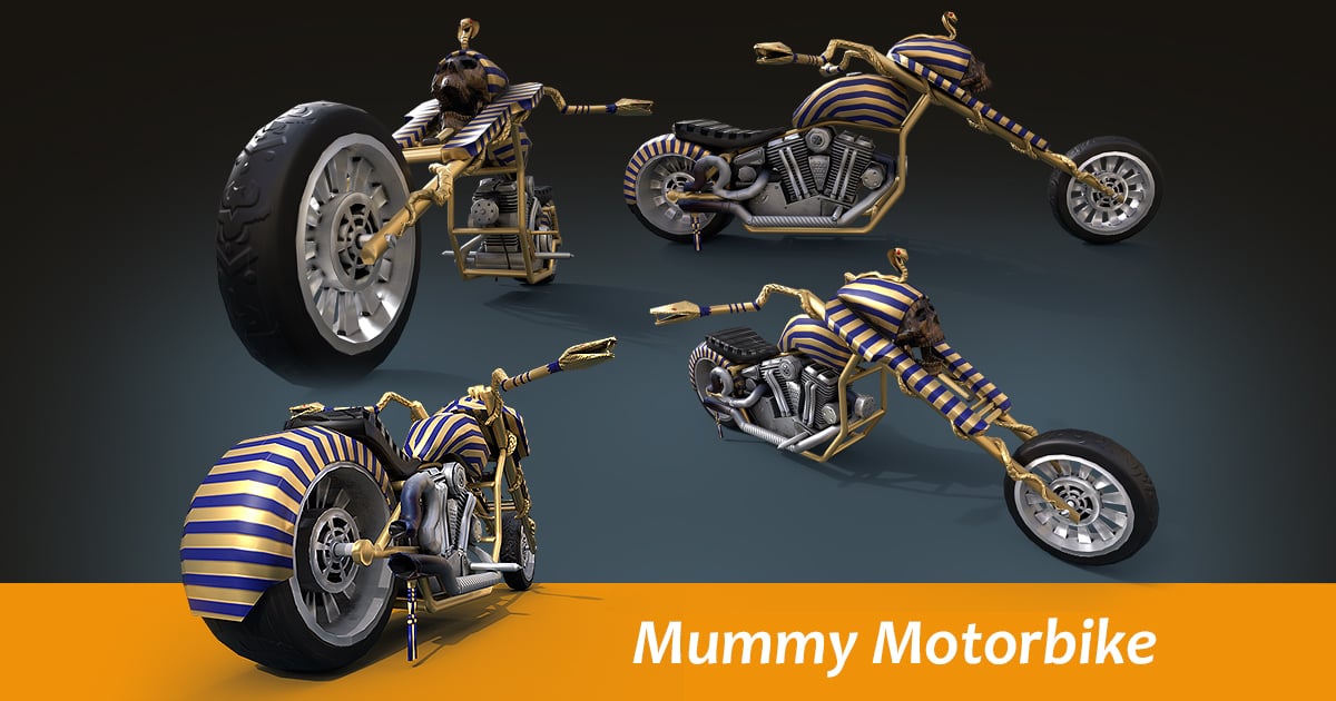 Low Poly Mummy Motorbike by HGames-ArtWorks