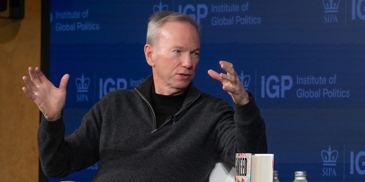 Former Google CEO Eric Schmidt says the US military is falling behind in AI warfare and needs a 'systemic overhaul'