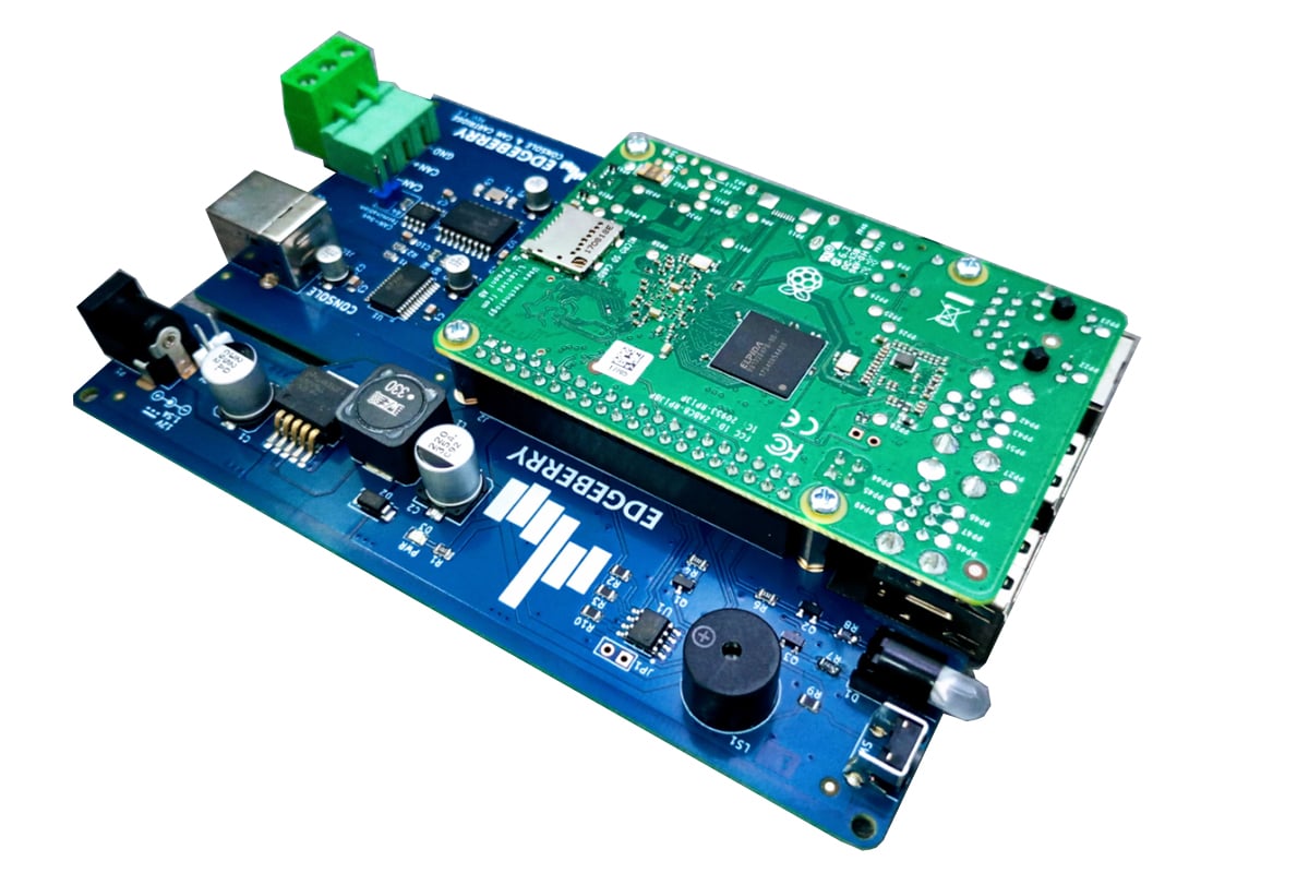 Edgeberry IoT Platform features 3A step-down converter, CAN-bus, USB interfaces, etc