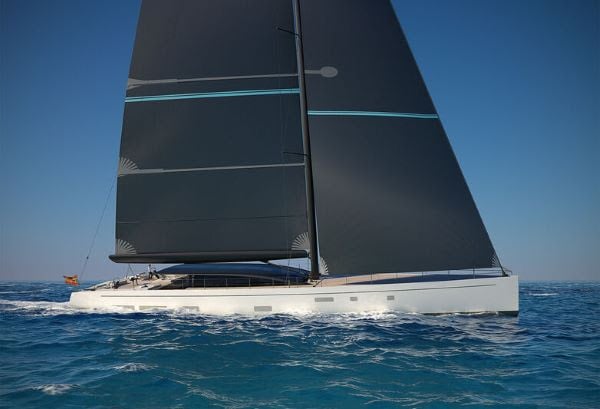 New renderings of 42 metre in-build Turquoise sailing yacht Wildcat unveiled