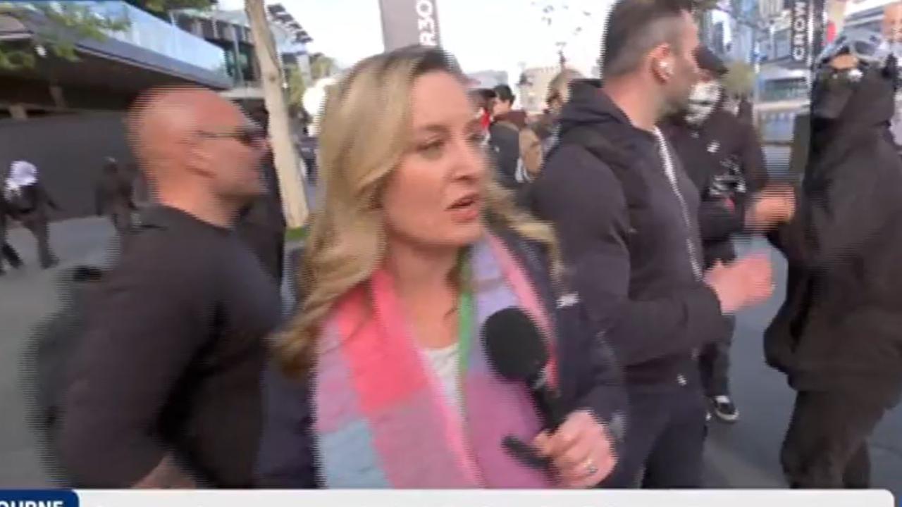 ABC security in fight with protester