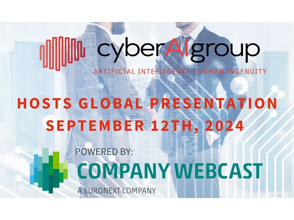 Alert: Cyber A.I. Group Global Presentation at 1:00 CET Today