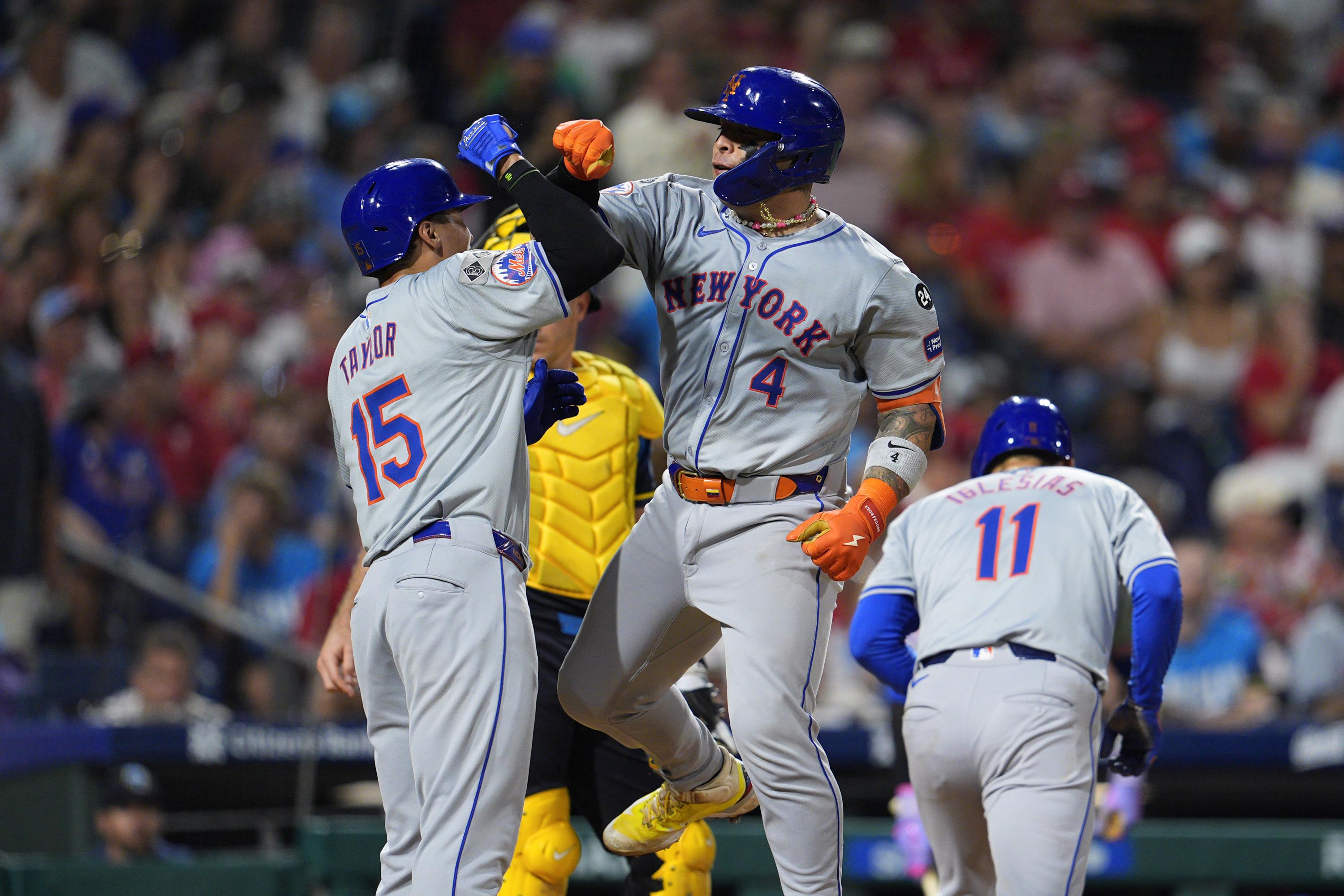 Alvarez, Nimmo, Bader hit 3 run homers to lead Mets over Phillies 11-3 for 12th win in 14 games