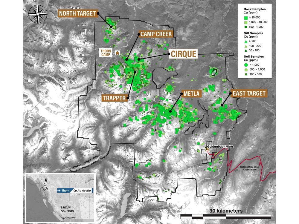 Brixton Metals Provides Initial Assay Results from its Maiden Drill Program at the Cirque Cu-Mo Porphyry Target