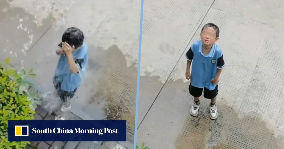 China mother wins online applause for pouring water on son after he wilfully wet classmates