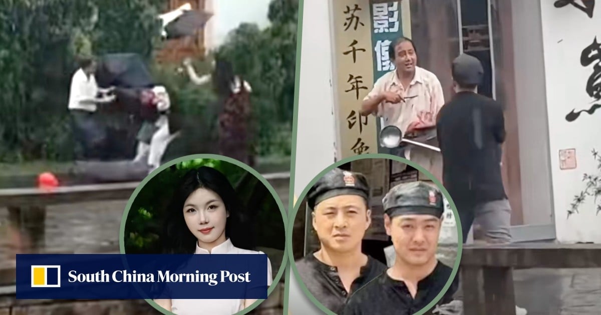 China woman and 2 chefs subdued knife attacker using umbrella, kitchen tools, praised as heroes