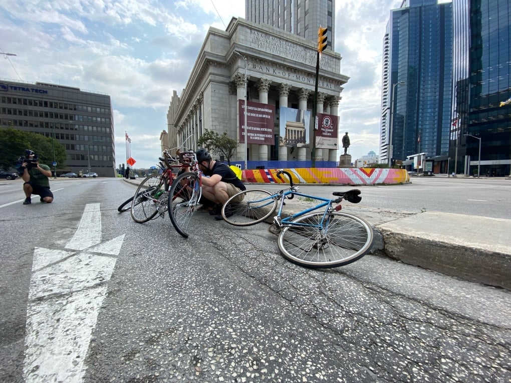 Cyclist struck by car during Winnipeg protest