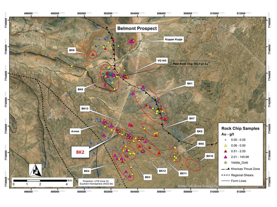 Great Quest Drills 18m of 1.72 g/t Au including 8m at 3.72g/t Au at its BK2 Target, Namibia