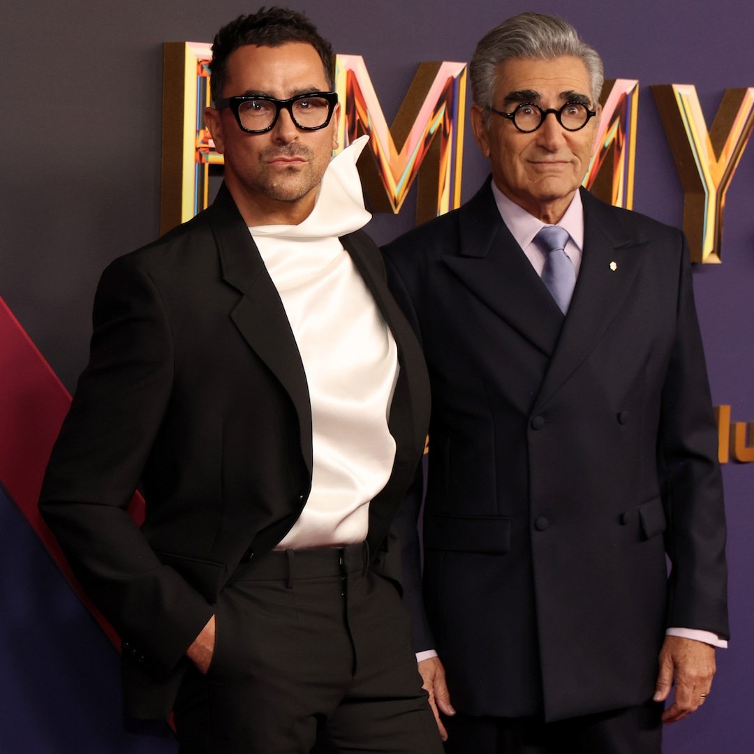  Hosts Dan Levy and Eugene Levy Are Father-Son Goals at 2024 Emmys 