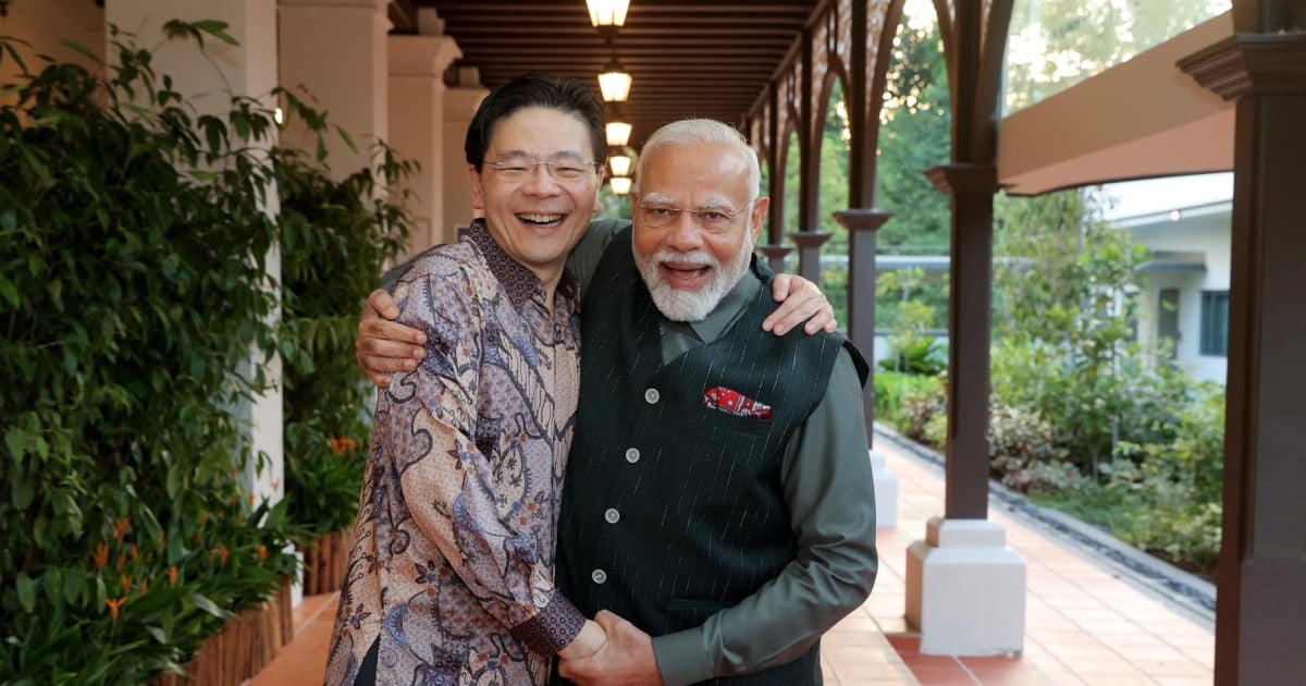 'I want a friendship photo': Indian PM Modi hugs PM Wong in Singapore visit 