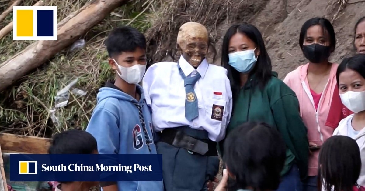 Indonesian villagers dress up dead family members in corpse ritual