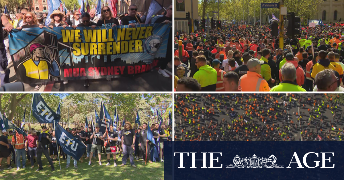 Melbourne and Sydney streets flooded with thousands of CFMEU supporters