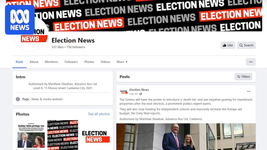 Meta says an Advance Australia campaign to flood social media feeds with old news doesn't break the rules