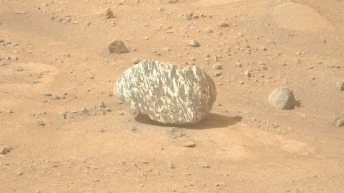 NASA Perseverance Rover Discovers Strange Zebra-Striped Rock on Mars