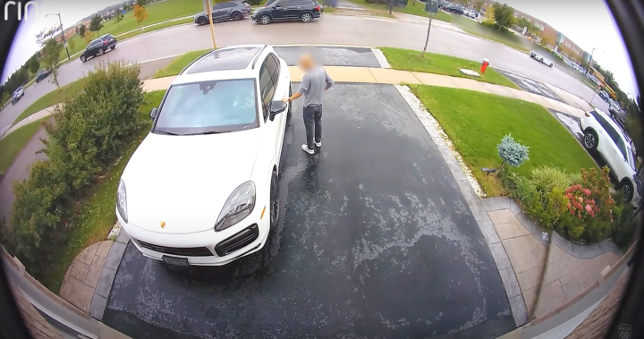 Porsche owner gets run over in shocking video of suspected Ontario car theft