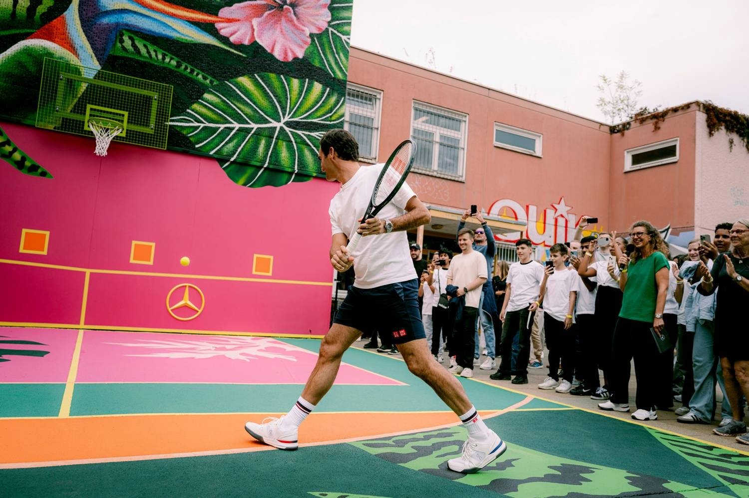 Roger Federer x Mercedes-Benz Inaugurate New Tennis Wall In Berlin