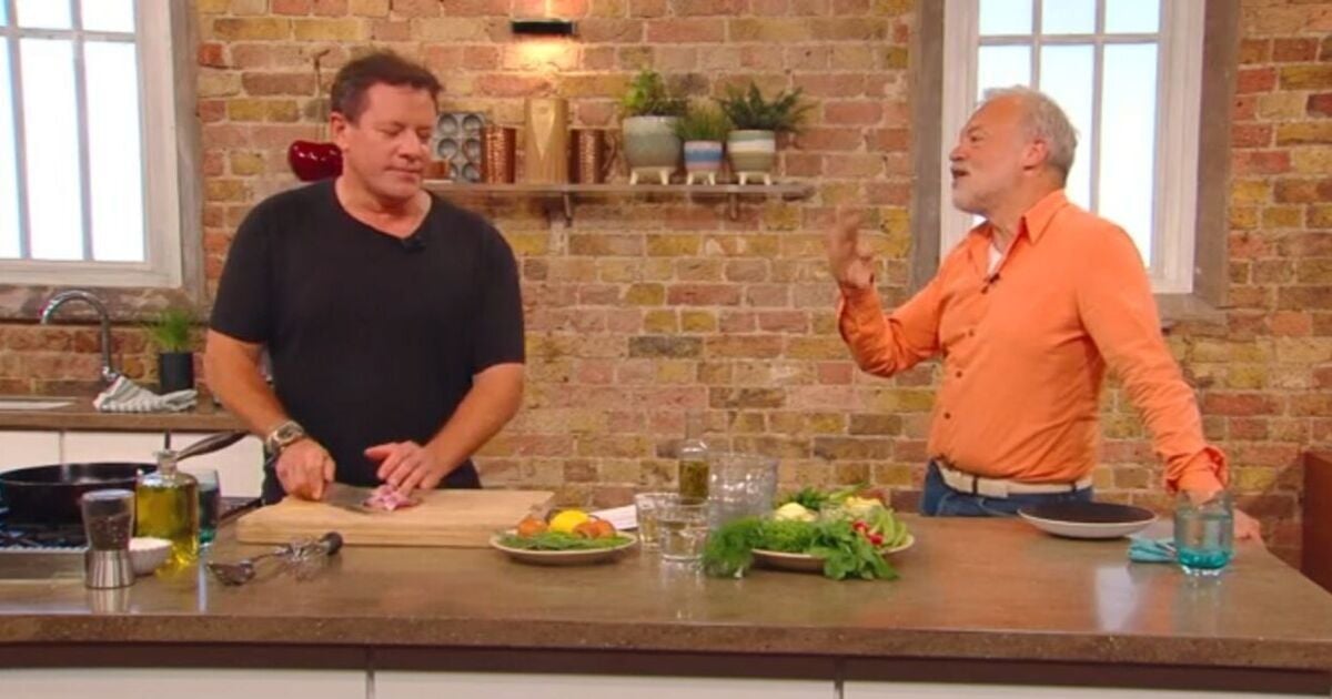 Saturday Kitchen's Matt Tebbutt scolds Graham Norton with three words as he runs away