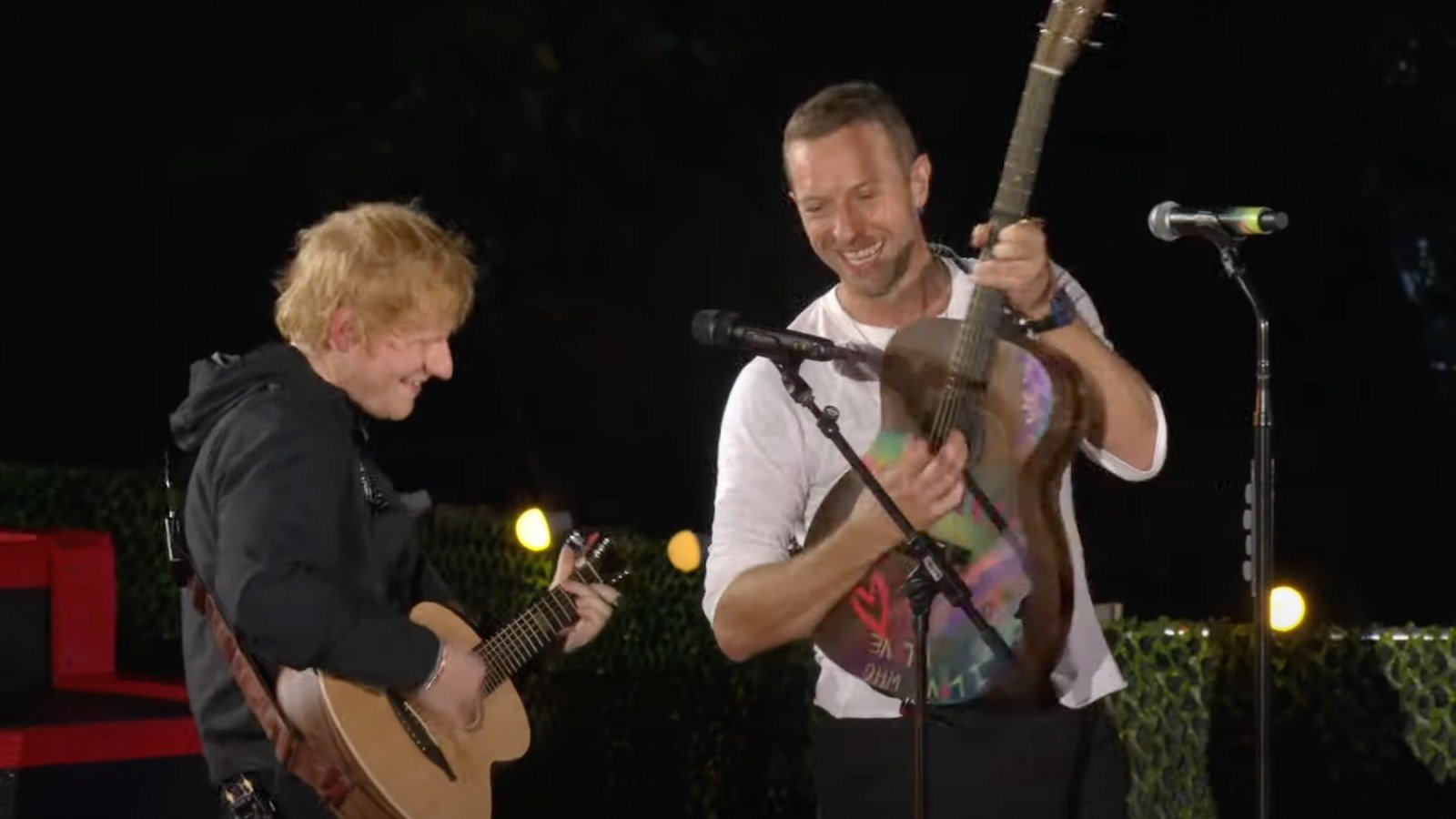 See Chris Martin and Ed Sheeran Play Surprise Set Together at Global Citizen