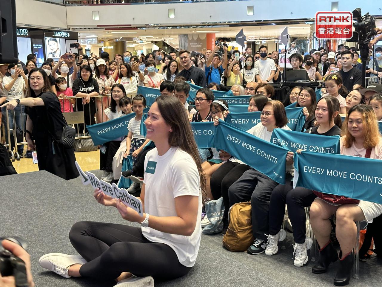 Swim star Haughey inspires crowds at meet-and-greet