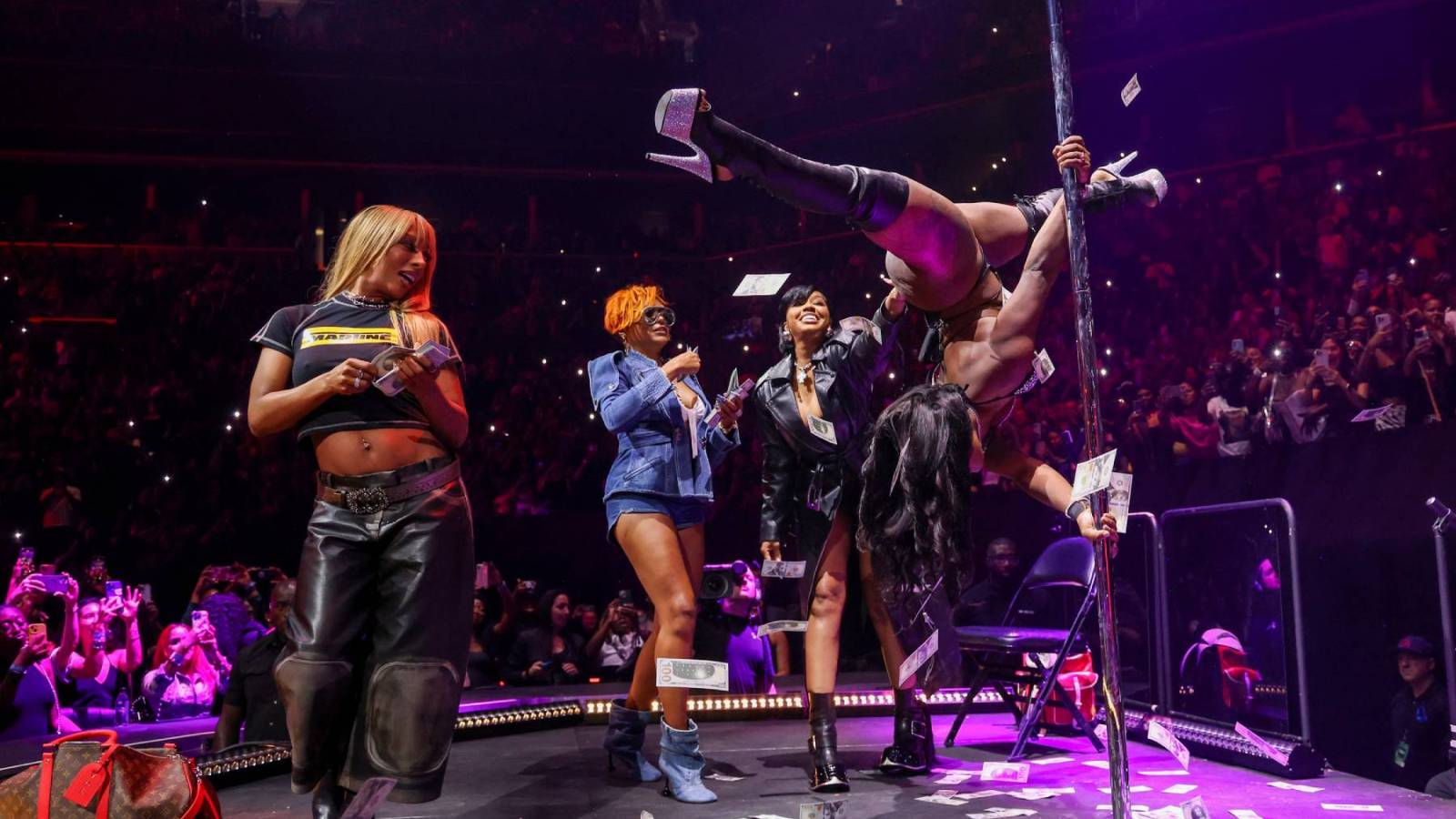 Usher Brings Taraji P. Henson, Victoria Monet to Strip Club at Brooklyn Show