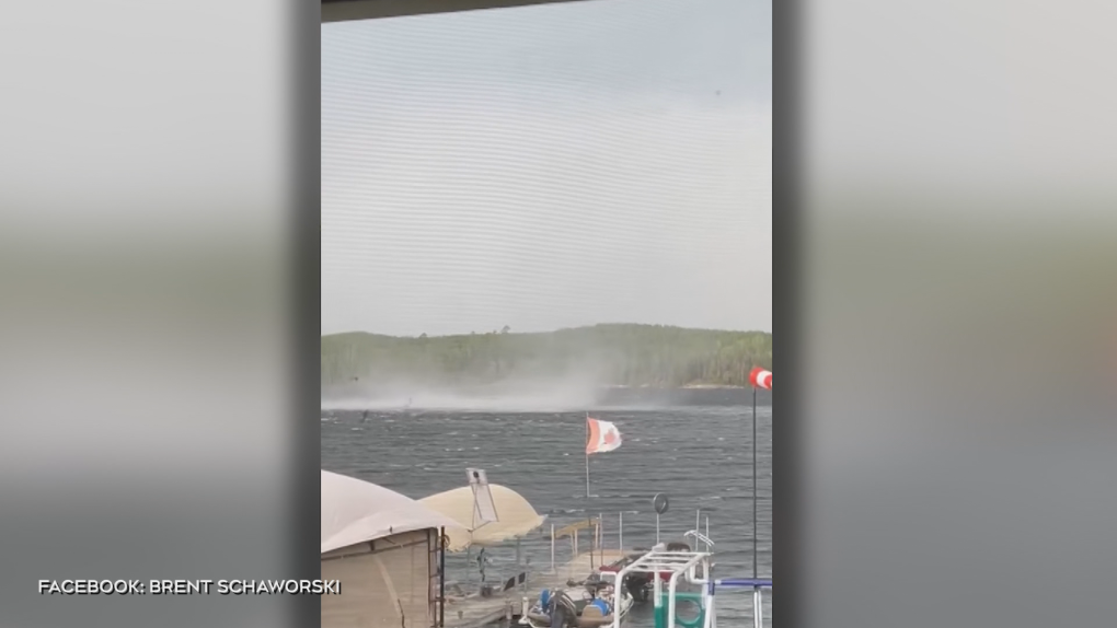 Video shows tornado moving ashore in northern Ontario