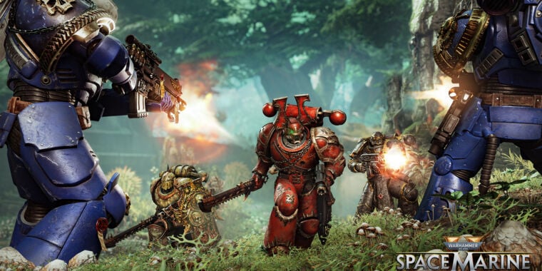 Warhammer 40K: Space Marine 2 is serious heavy-metal shooting and slashing