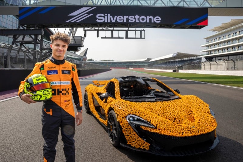 Watch Lando Norris Drive a McLaren P1 Made Entirely Out of LEGOs