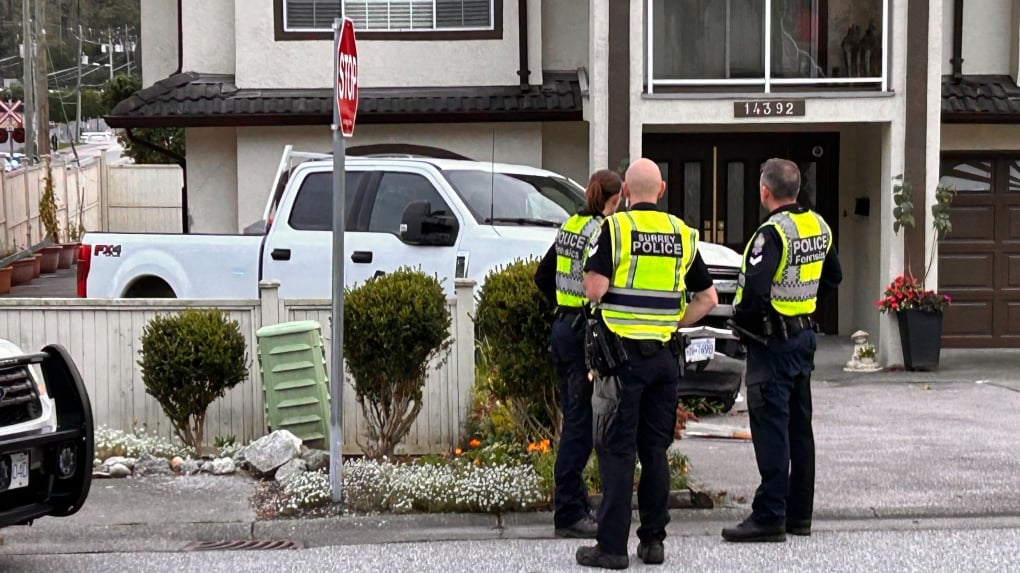 1 dead after pickup truck plows through bus stop in Surrey