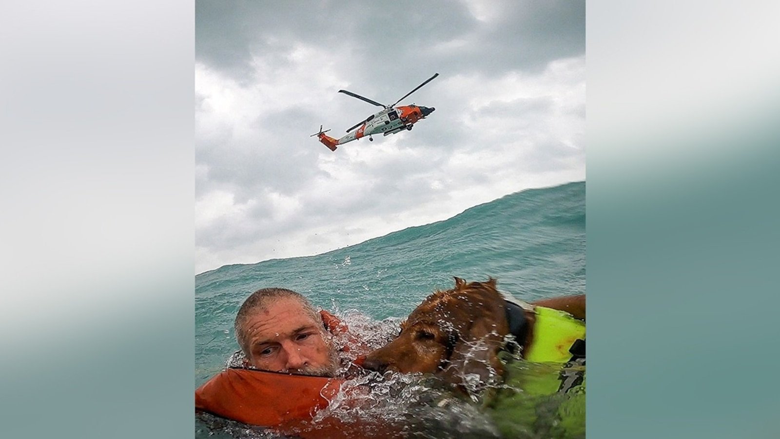 Man and his dog rescued from boat 25 miles out to sea as Hurricane Helene approached