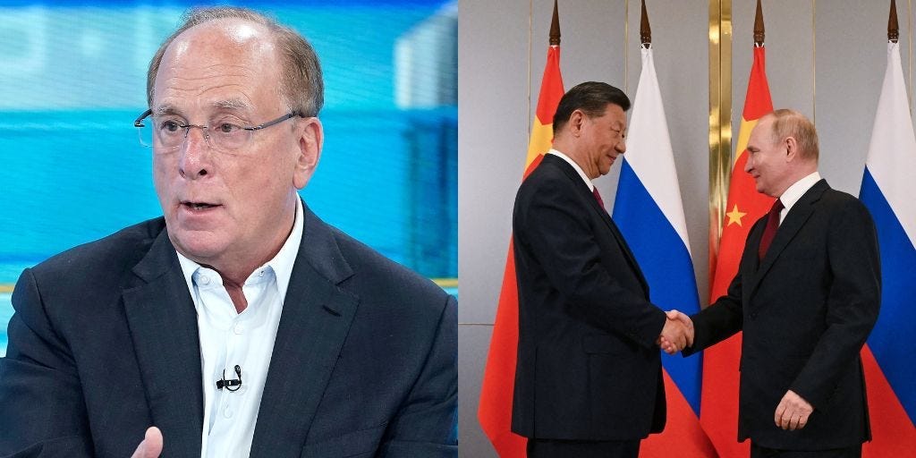 BlackRock's CEO says China is the biggest supporter of Russia's economy amidst the Ukraine war