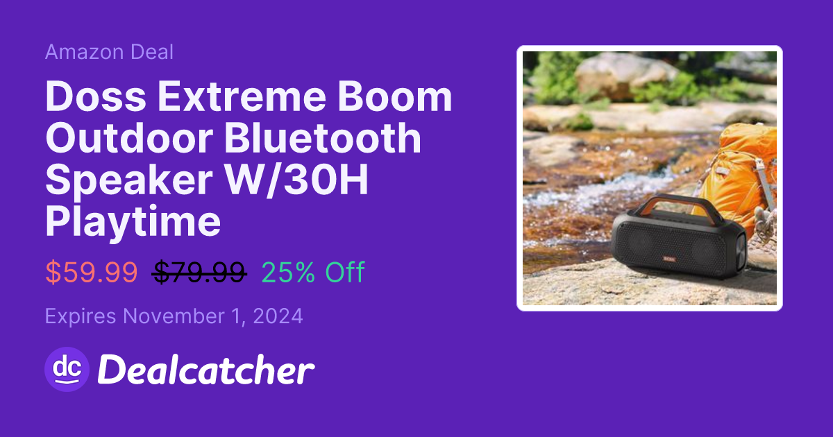 Amazon - Doss Extreme Boom Outdoor Bluetooth Speaker W/30H Playtime $59.99