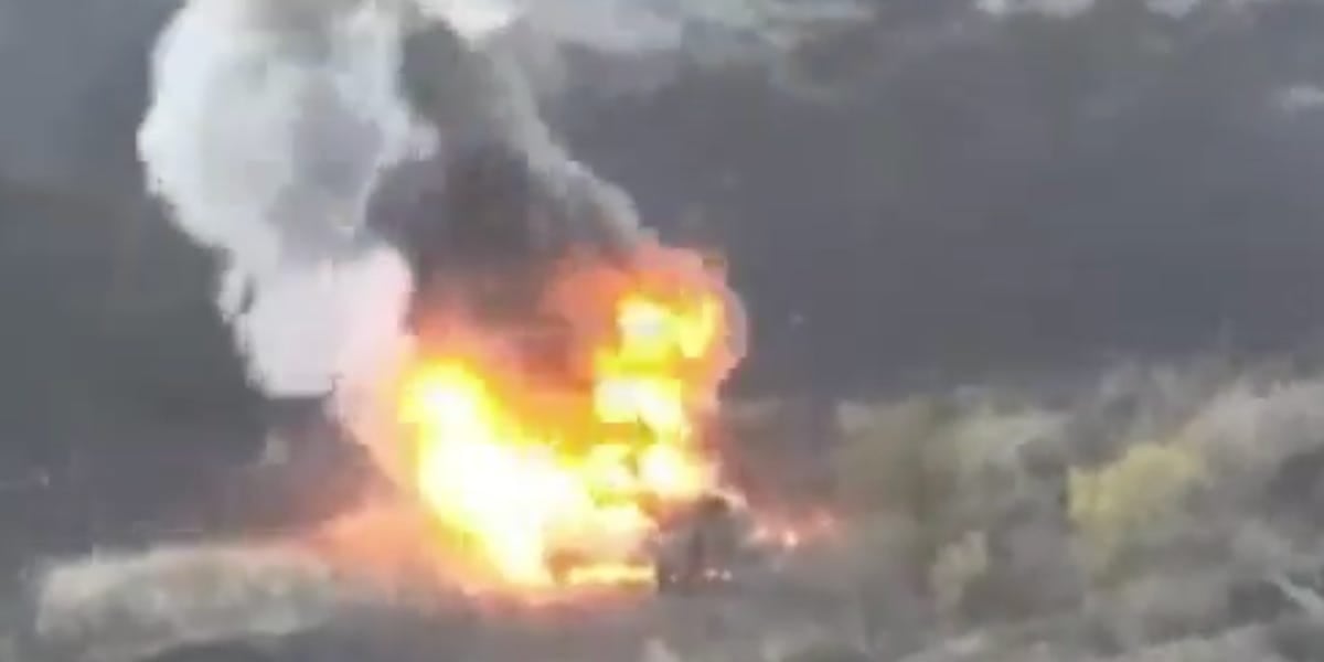 Video shows Ukrainian 'dragon' drone appearing to destroy a Russian tank with 'molten thermite'