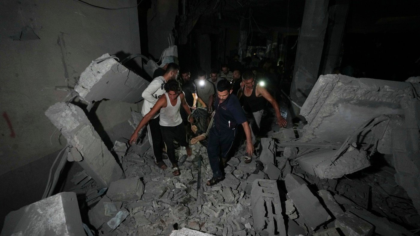 A strike on a mosque kills 19 as Israel bombards northern Gaza and southern Beirut