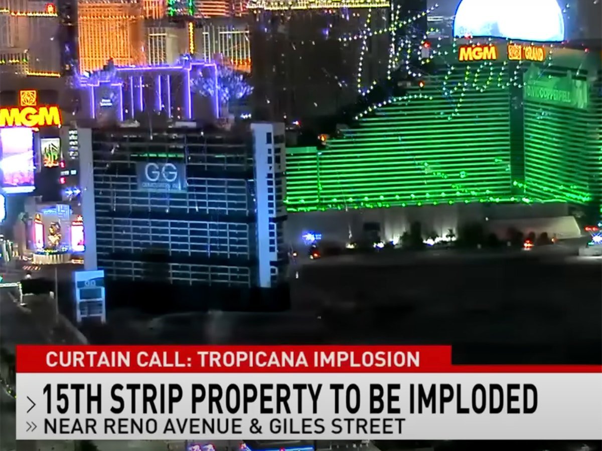 Las Vegas blows up Tropicana hotel and casino in dramatic fashion to make way for new ballpark