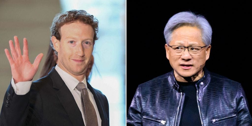 Mark Zuckerberg and Jensen Huang's combined wealth gains this year equate to the 7th richest person in the world