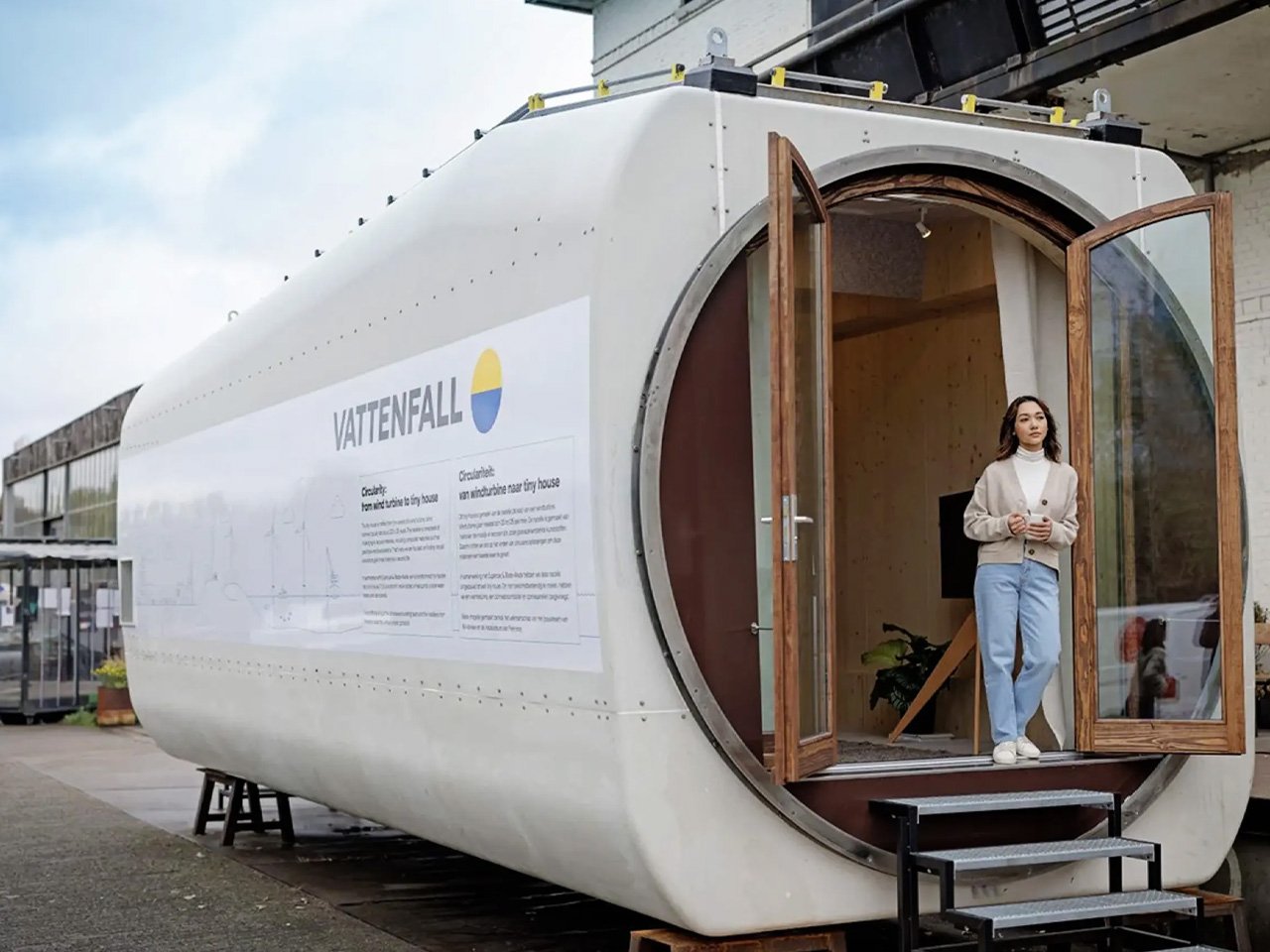 A Wind Turbine Is Repurposed Into A Sustainable Tiny Home Of The Future