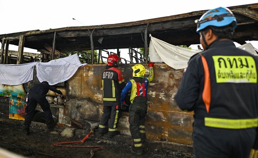 25 Feared Dead After School Bus Catches Fire Near Bangkok