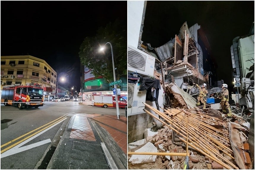 2 shophouse units on Syed Alwi Road partially collapse, leaving 6 injured