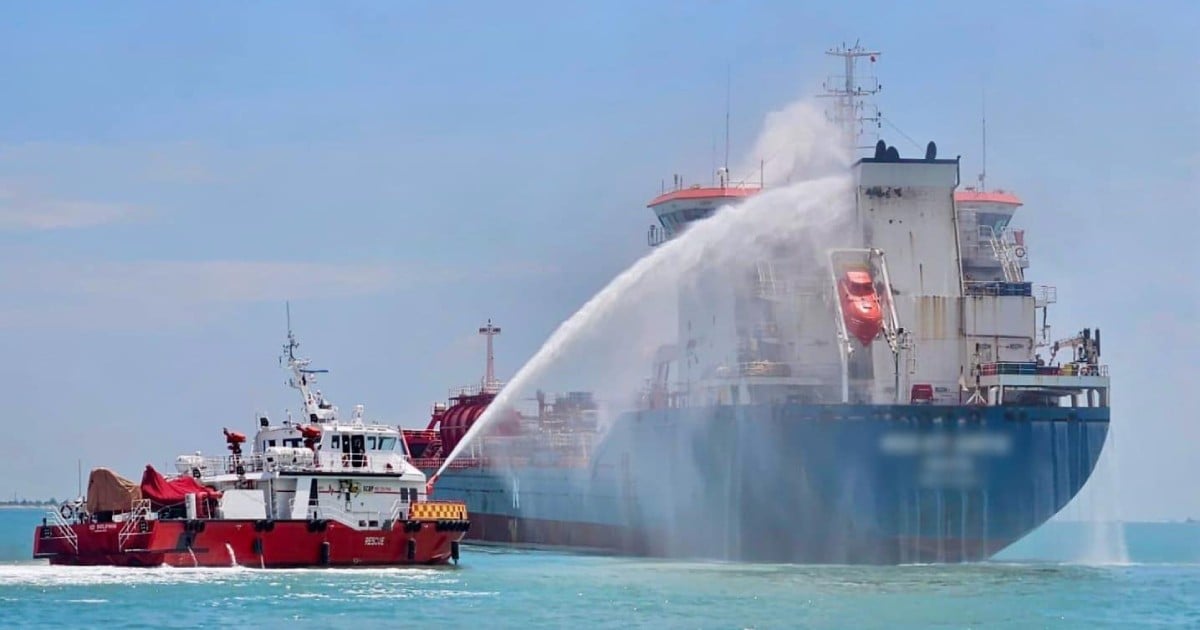 22 crew members rescued from burning tanker in East Johor Straits