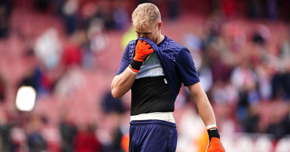 Aaron Ramsdale in tears on Arsenal pitch after goalkeeper made first return to Emirates